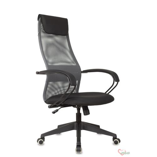 Кресло 607 темно-серый TW-04 сиденье черный Neo Black сетка/ткань с подголов. крестов. пластик CH-60