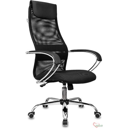 Кресло 607SL черный TW-01 Neo Black сетка/ткань с подголов. крестов. металл хром&nbsp