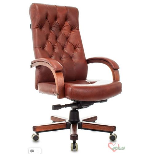 Кресло кож 9928WALNUT светло-коричневый Leather Eichel кожа крестов. металл/дере T-9928WALNUT/CHOK