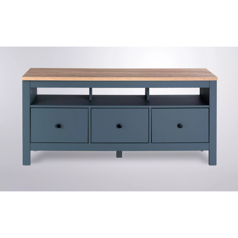 САГА тумба под ТВ 3 ящик темно-бирюзовый/ясень