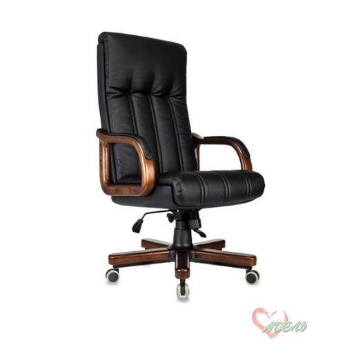Кресло кож 9932Walnut черный эко.кожа крестов. металл/дерево T-9932WALNUT/ECO-B