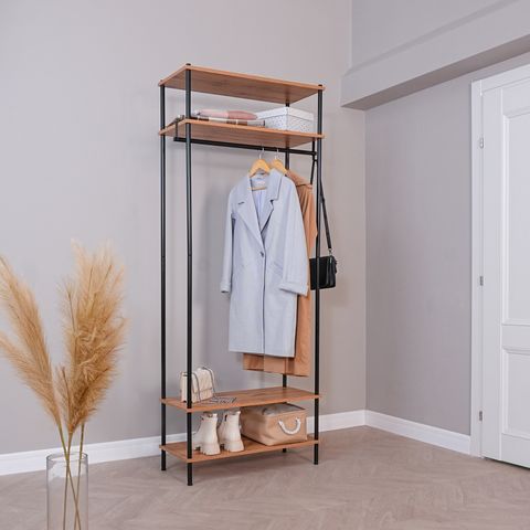 Нешкаф Вешалка гардеробная 83*37*207 черный, полки