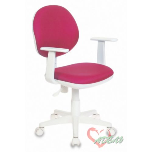 Кресло 356AXSN/15-55 розовый W колеса (пластик белый)