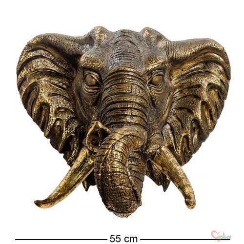 Слон голова Н- 50см L-58 см Бронза