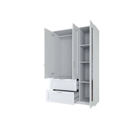 СИРИУС шкаф комбинированный 3 двери и 2 ящика, белый 117*50*190