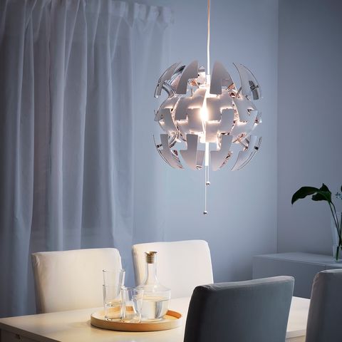 ИКЕА ПС 2014 Подвесной светильник, белый, серебристый 35 см