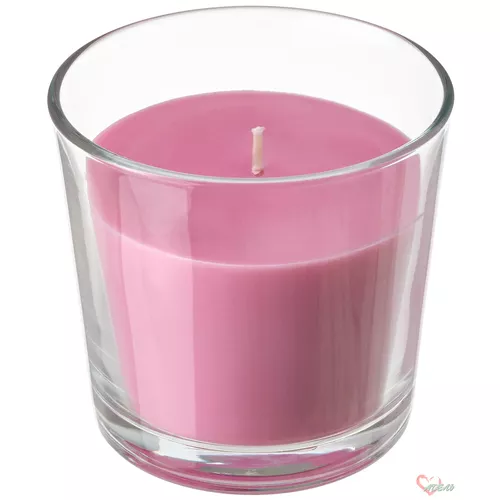 СИНЛИГ аром свеча в стак 9 см вишн яр-розовый