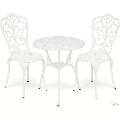 Комплект Secret De Maison Romance (стол +2 стула + 2 подушки) [алюминиевый сплав, D60/H67, 53х41х89с butter white ]